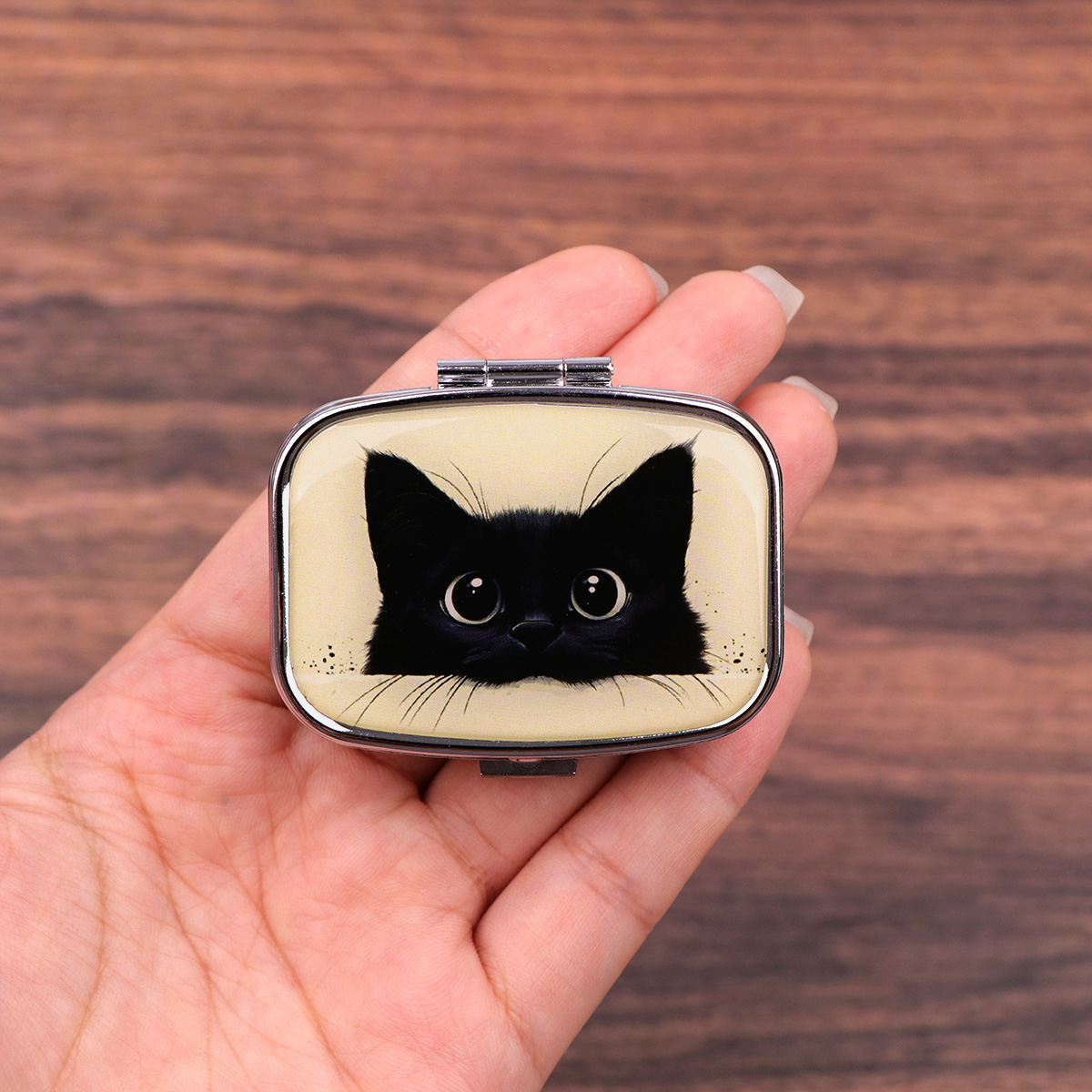 Boox Tablet Accessories - Cute Black Cat Travel Pill Organizer