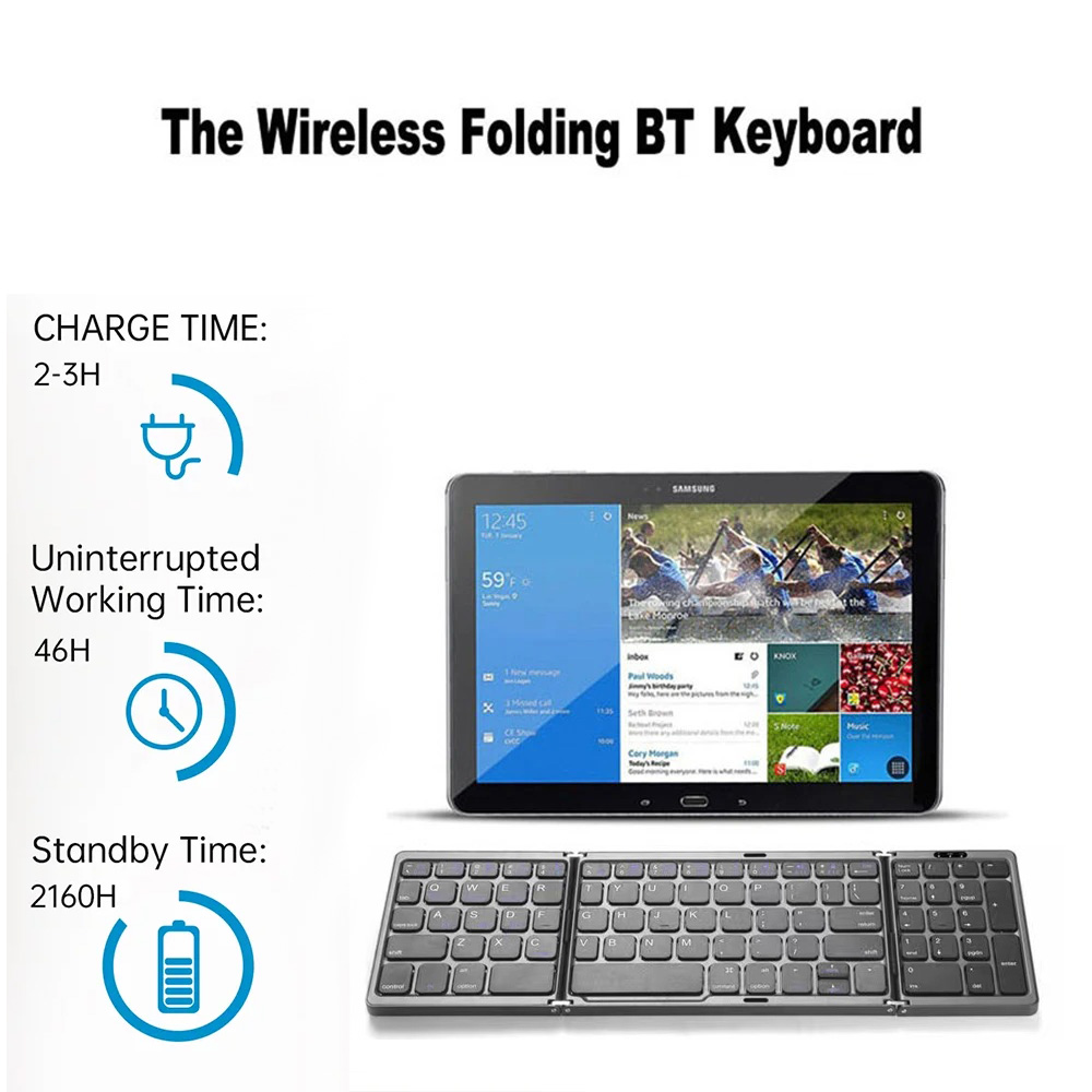 Tri-Fold Bluetooth Keyboard Po - Android Tablet Gaming Accessories 评论和价格