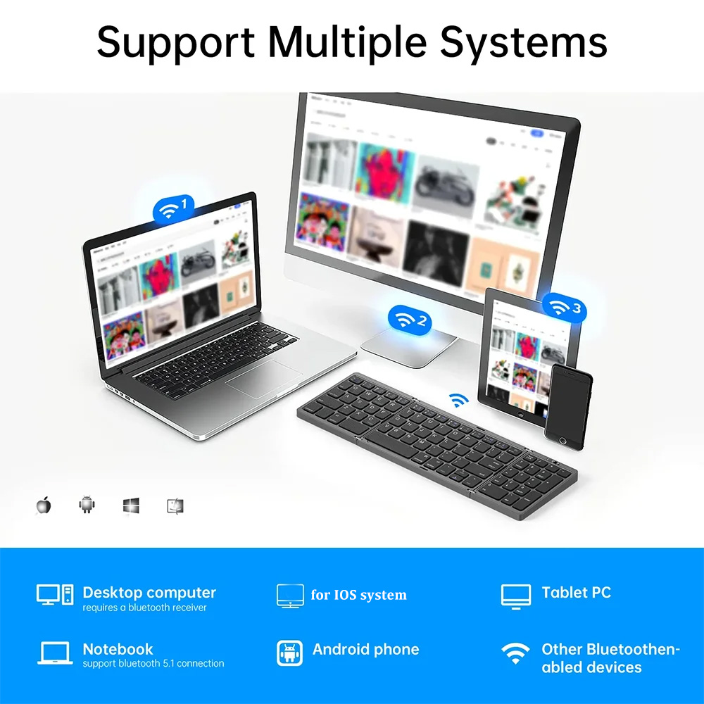 Tri-Fold Bluetooth Keyboard Po - Android Tablet Gaming Accessories 评论和价格
