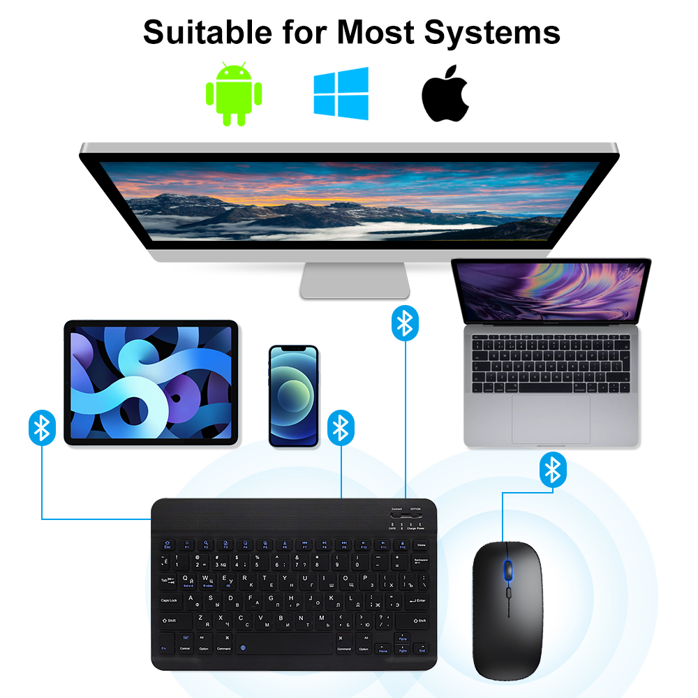 Bluetooth Keyboard and Mouse F - Android Tablet Gaming Accessories 评论和价格