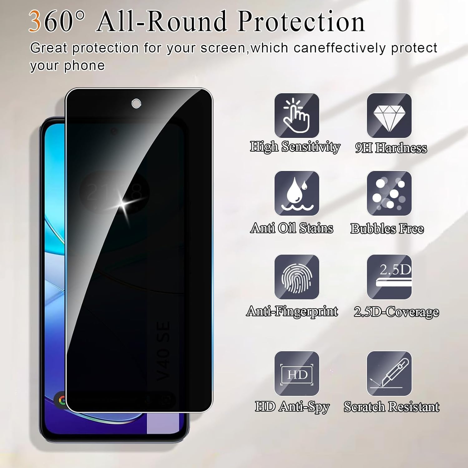 For VIVO V40 SE Anti Spy Tempe - Vivo V40 评论和价格