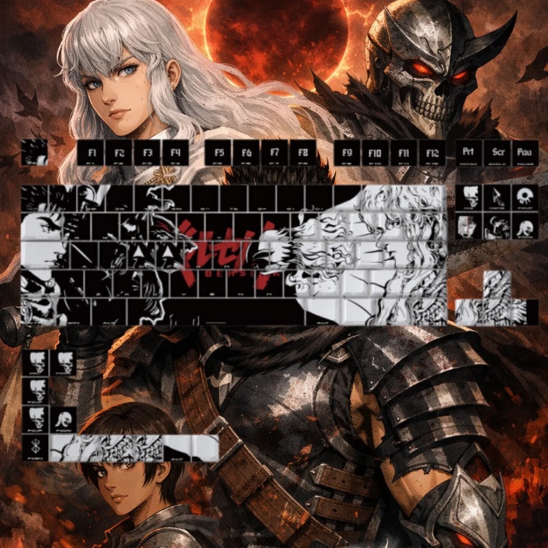 BERSERK Theme Anime Keycap 98  - Tablet Accessories Keyboard 评论和价格