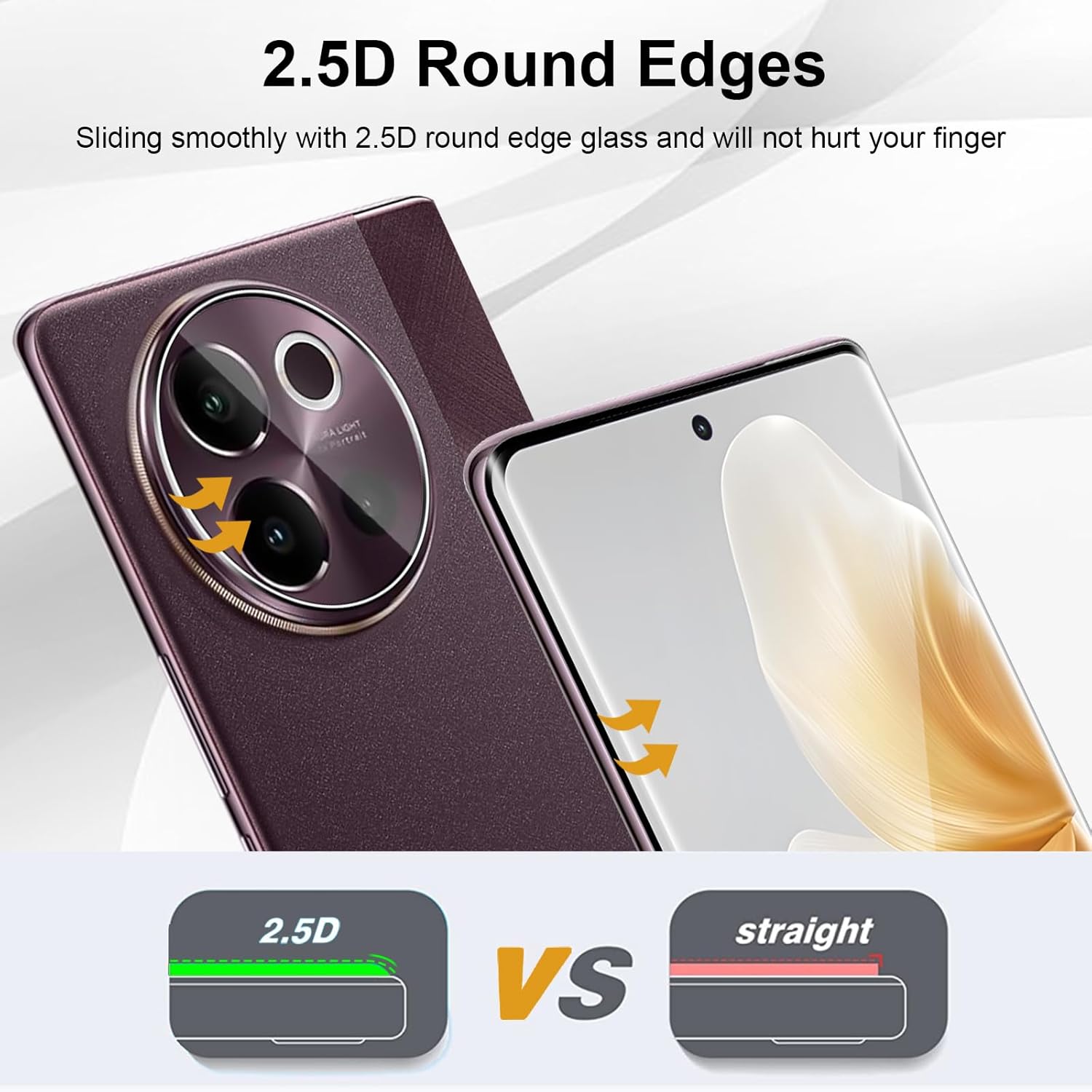 3D Curved 9H Tempered Glass Fo - Vivo V40 评论和价格